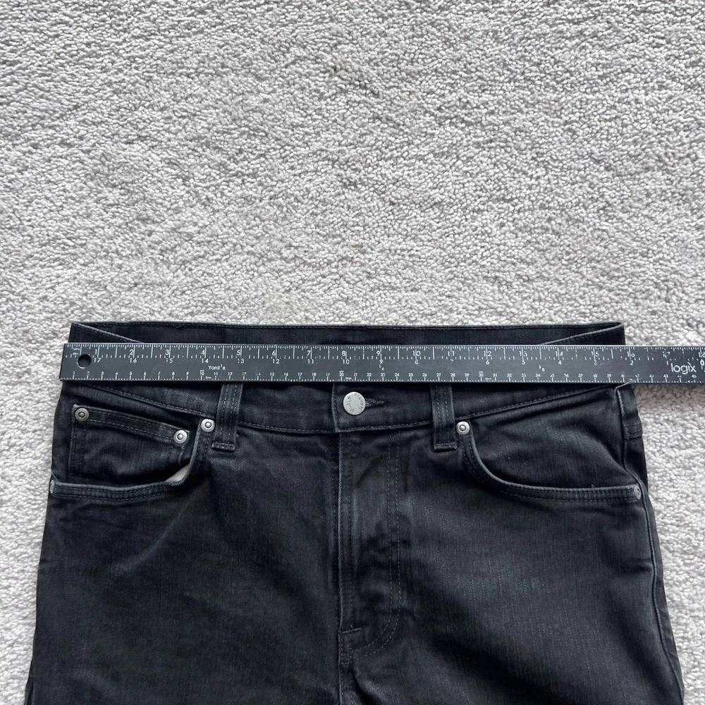 Nudie Jeans Lean Dean Jeans Mens 32x27 Black Slim Tapered Stretch Denim
